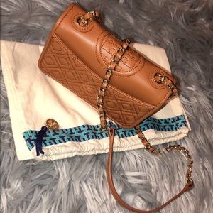 Tory Burch Fleming Quilted Mini Flap Shoulder Bag